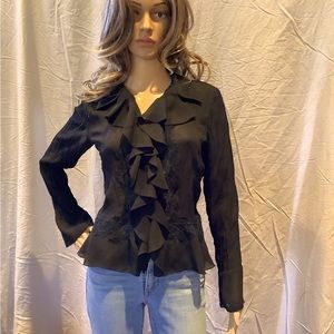 Current Air's Ghita Mini Pleat Bell Sleeve Blouse